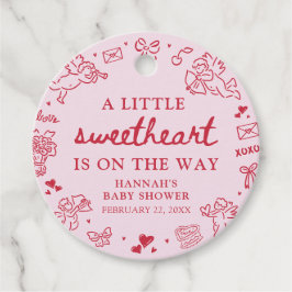 Hand Drawn Valentine Little Sweetheat Baby Shower Geschenkanhänger