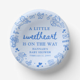 Hand Drawn Valentine Little Sweetheat Baby Shower Pappteller