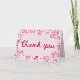 Hand Drawn Valentine Sweetheart Thank you card Dankeskarte