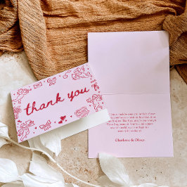 Hand Drawn Valentine Sweetheart Thank you card Dankeskarte