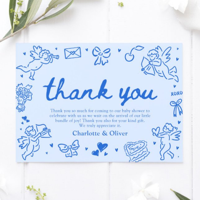 Hand Drawn Valentine Sweetheart Thank you card Einladung (Hand Drawn Valentine Sweetheart Thank you card)