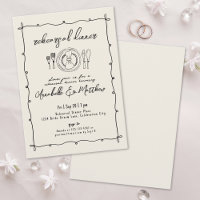 Hand Drawn Vintage Hochzeit Probe Dinner
