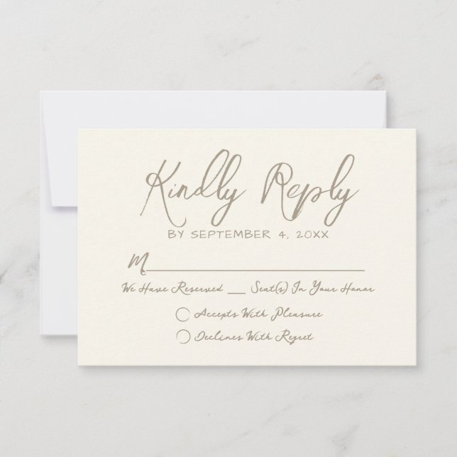  Hand Drawn Vintage Whimsical Wedding RSVP Karte (Vorderseite)