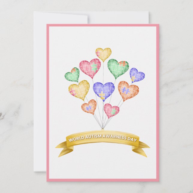 Hand Drawn Watercolor World Autism Awareness Day (Vorderseite)