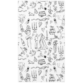hand drawn wedding marriage bridal toile tischdecke