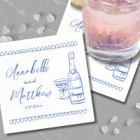 Hand Drawn Whimsical Blue Wedding