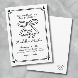 Hand Drawn Whimsical Bow Wedding Einladung