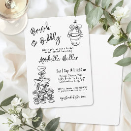 Hand Drawn Whimsical Bridal Shower Einladung