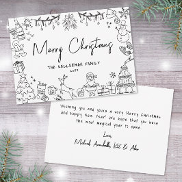 Hand Drawn Whimsical Frohe Weihnachten