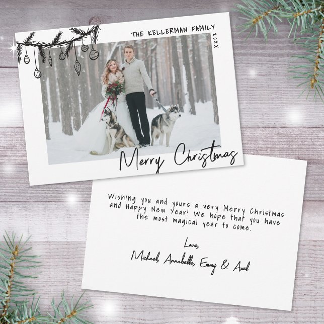 Hand Drawn Whimsical Frohe Weihnachten (Hand Drawn Whimsical Merry Christmas Holiday Card)