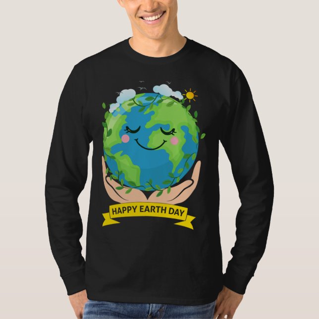 Hand Earth Global Warming Climate Change Awareness T-Shirt (Vorderseite)