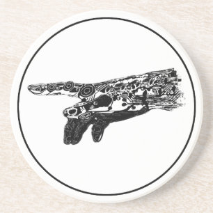 Hand eines Cyborg-Gottes? Untersetzer