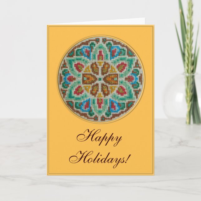 Hand embroidered greeting card karte (Vorderseite)