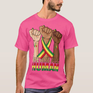 Hand Faust wir sind alle Menschen Schwarze Geschic T-Shirt
