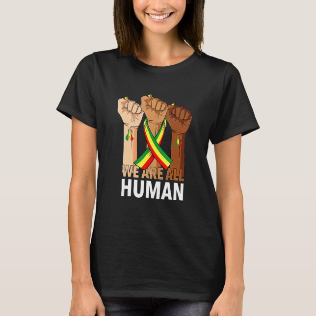 Hand Fist We Are All Human African Pride Black His T-Shirt (Vorderseite)