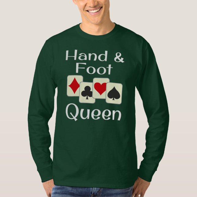 Hand-Fuß-Queen-Kartenspiel-Champion T-Shirt (Vorderseite)