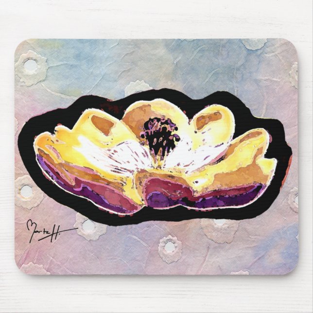 Hand geschnitzte Magnolien-Blume Mousepad (Vorne)