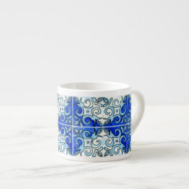 Hand geschnitzter Fliesen-Entwurf 6 gemalt in den Espressotasse