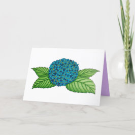 Hand gezeichnet, blaue Hydrangea-Blume Muttertagsk Dankeskarte
