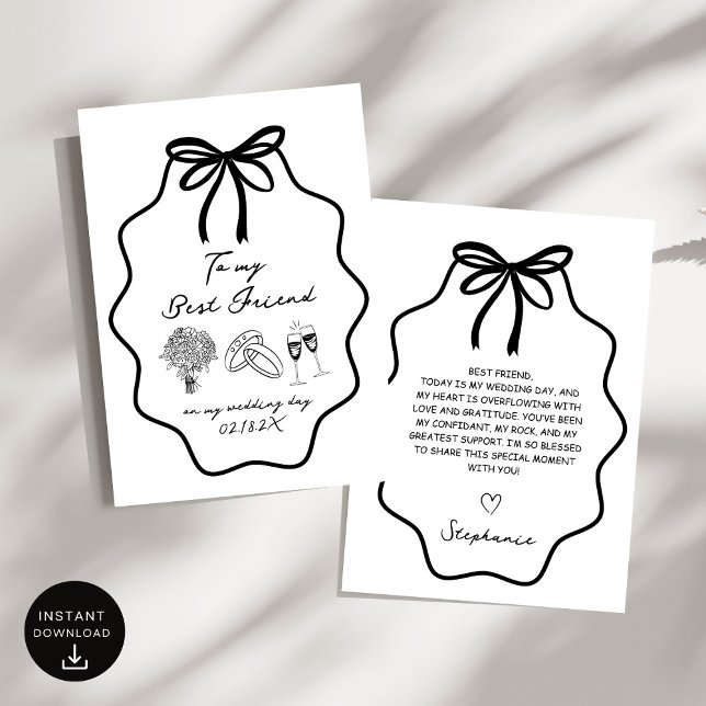 Hand gezeichnet Bow zu meinem besten Freund auf me Einladung (Von Creator hochgeladen)