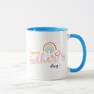 Hand Gezeichnet glücklicher Vatertag Regenbogen Tasse