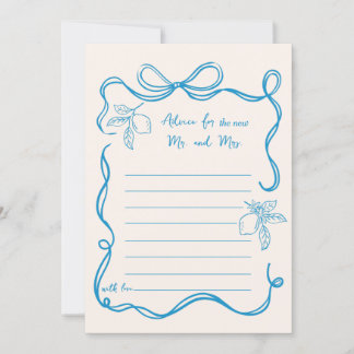 Hand gezeichnet Lemon Wedding Advice Card Einladung