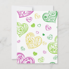 "Hand Gezeichnet Paisley Hearts" Feiertagskarte