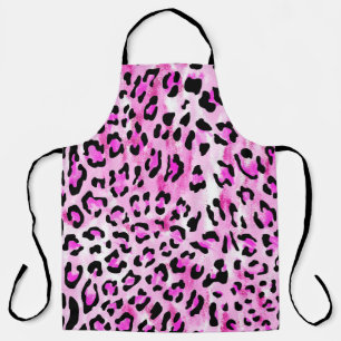 Hand gezeichnet rosa Farbe nahtlose Leopardenmuste Schürze