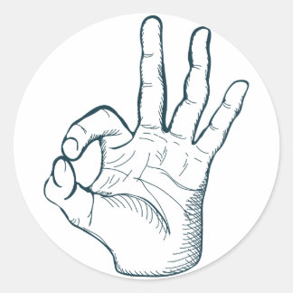 Hand gezeichnet Skizze Vintages Handzeichen Runder Aufkleber