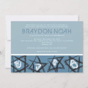 HAND GEZEICHNET STARS Bar Bat Mitzvah Einladung
