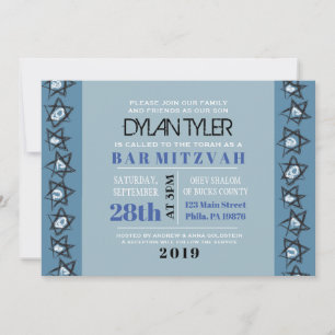 HAND GEZEICHNET STARS Bar Bat Mitzvah Einladung