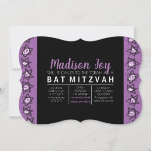 HAND GEZEICHNET STARS Bar Bat Mitzvah Einladung