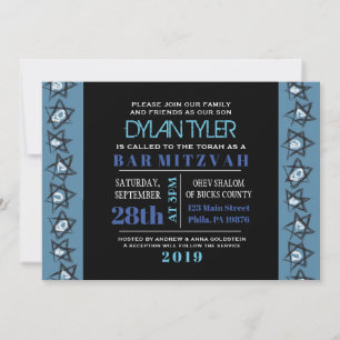 HAND GEZEICHNET STARS Bar Bat Mitzvah Einladung
