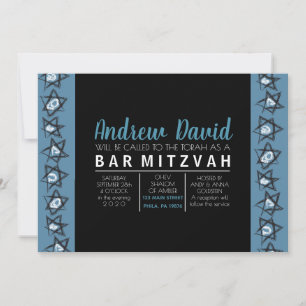 HAND GEZEICHNET STARS Bar Bat Mitzvah Einladung