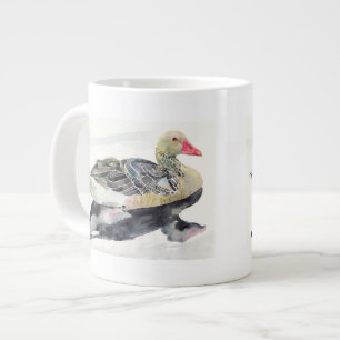Hand Gezeichnet Wasserfarbenvogel, Ente Jumbo-Tasse