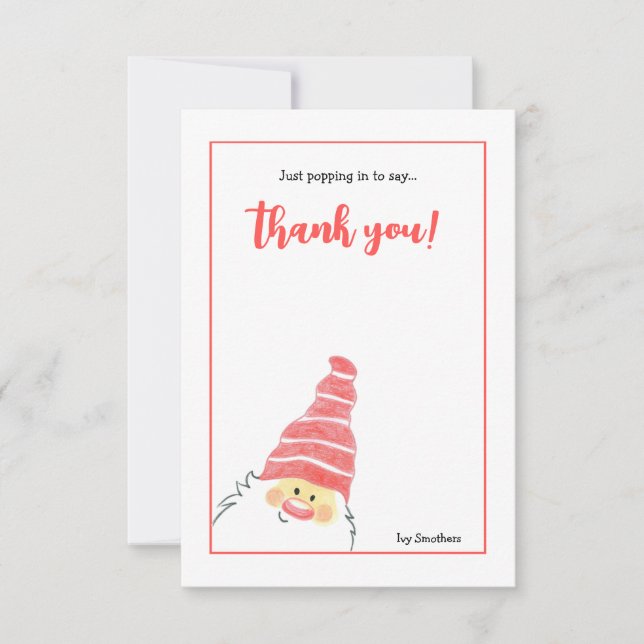 Hand gezeichnet Weihnachtskarte Dankeskarte (Vorderseite)