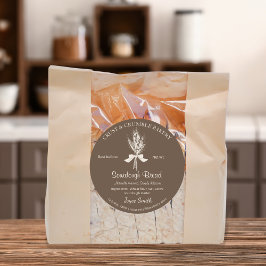 Hand Gezeichnet Weizen Rohteig Backzutaten Runder Aufkleber