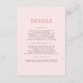 Hand gezeichnet Wildblumen Muster Hochzeitsdetails Begleitkarte