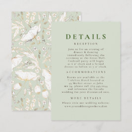 Hand gezeichnet Wildblumen Muster Hochzeitsdetails Begleitkarte