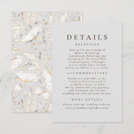 Hand gezeichnet Wildblumen Muster Hochzeitsdetails Begleitkarte