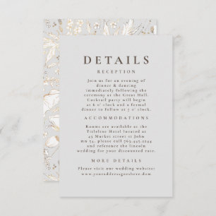 Hand gezeichnet Wildblumen Muster Hochzeitsdetails Begleitkarte