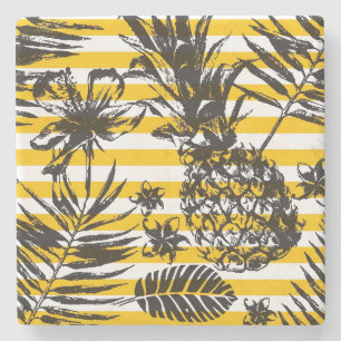 Hand gezeichnete Ananas Steinuntersetzer