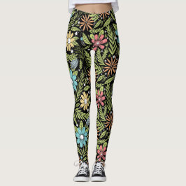 Hand gezeichnete Blumen Leggings