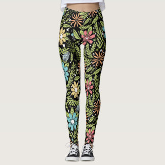 Hand gezeichnete Blumen Leggings