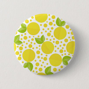 Hand gezeichnete Blumenelemente u. Zitronen Button