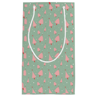 Hand gezeichnete Feiertags-Bäume Kleine Geschenktüte