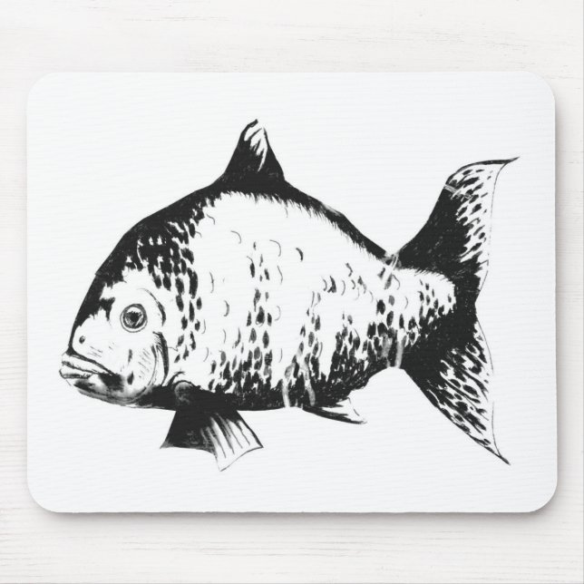 Hand gezeichnete Fische Mousepad (Vorne)
