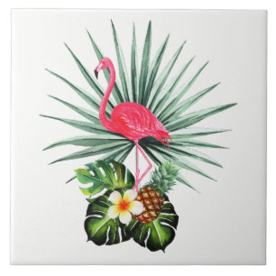 Hand gezeichnete Flamingo dekorative Fliese