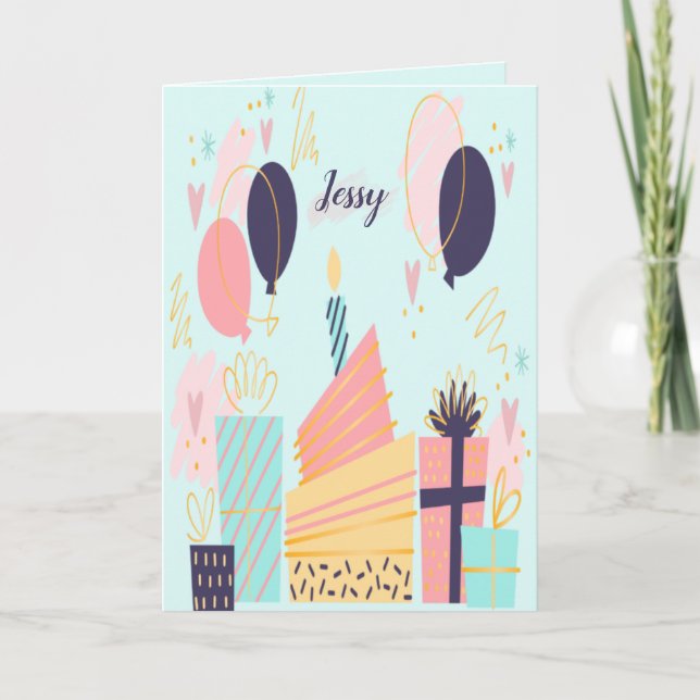 Hand gezeichnete Geburtskarte (Vorderseite)