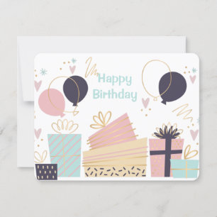 Hand gezeichnete Geburtstagskarte Einladung